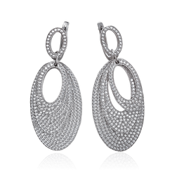 Серьги с цирконом из серебра 925 пробы (арт. 50243)
