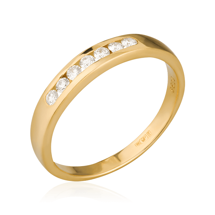 Кольцо с бриллиантами из желтого золота 750 (арт. 75542)