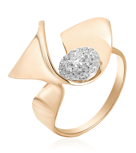 Кольцо с бриллиантами из красного золота 585 (арт. 55371)