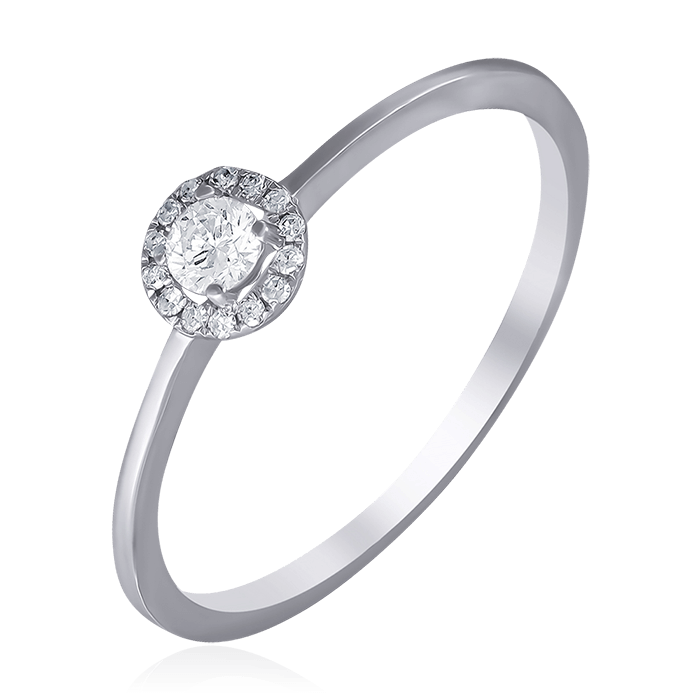 Кольцо с бриллиантами из белого золота 585, фото № 1