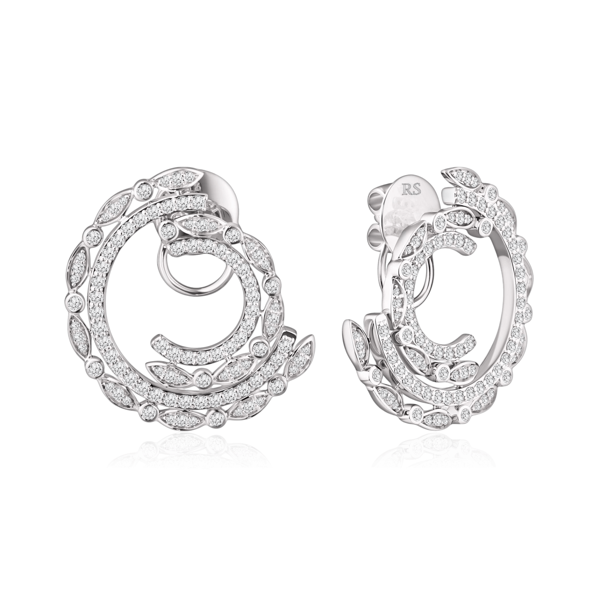 Серьги с бриллиантами из белого золота 585 пробы (арт. 126557)