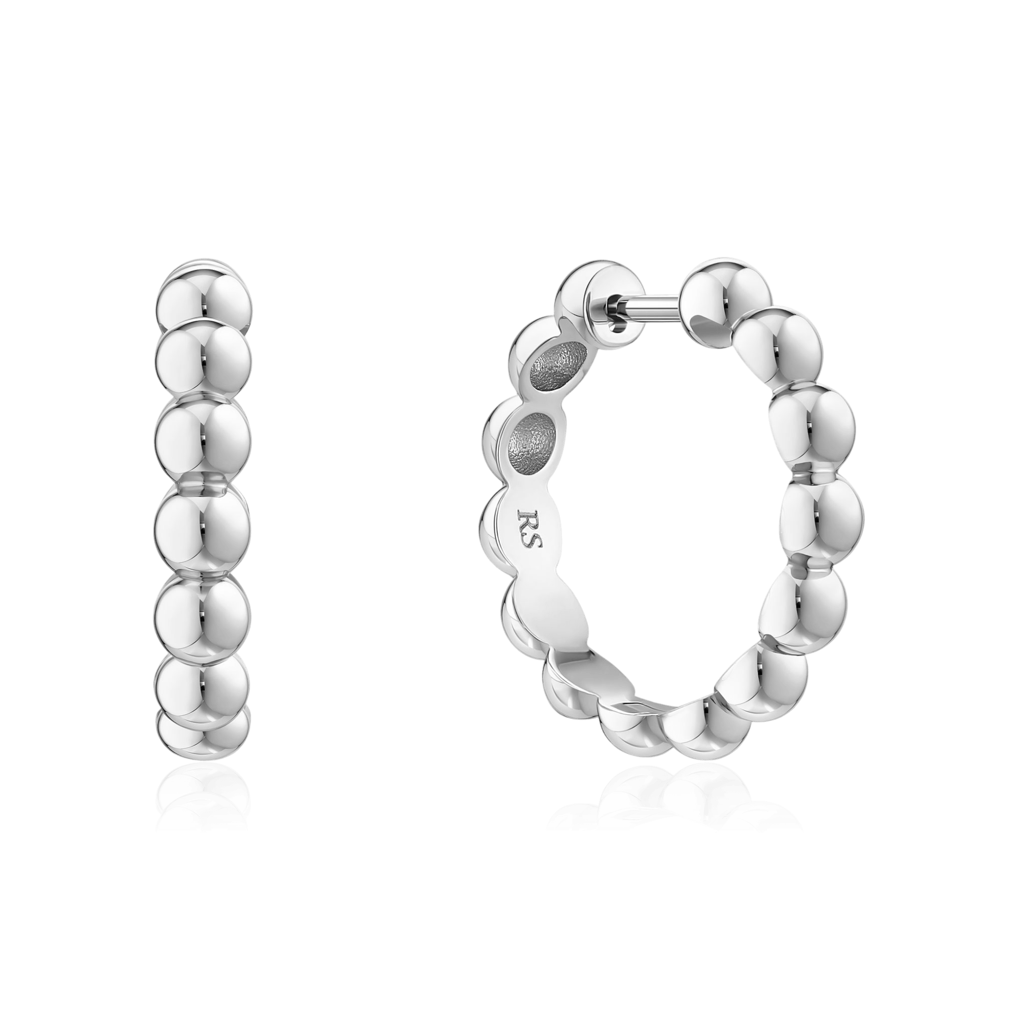 Серьги без вставок из белого золота 585 пробы (арт. 130842)
