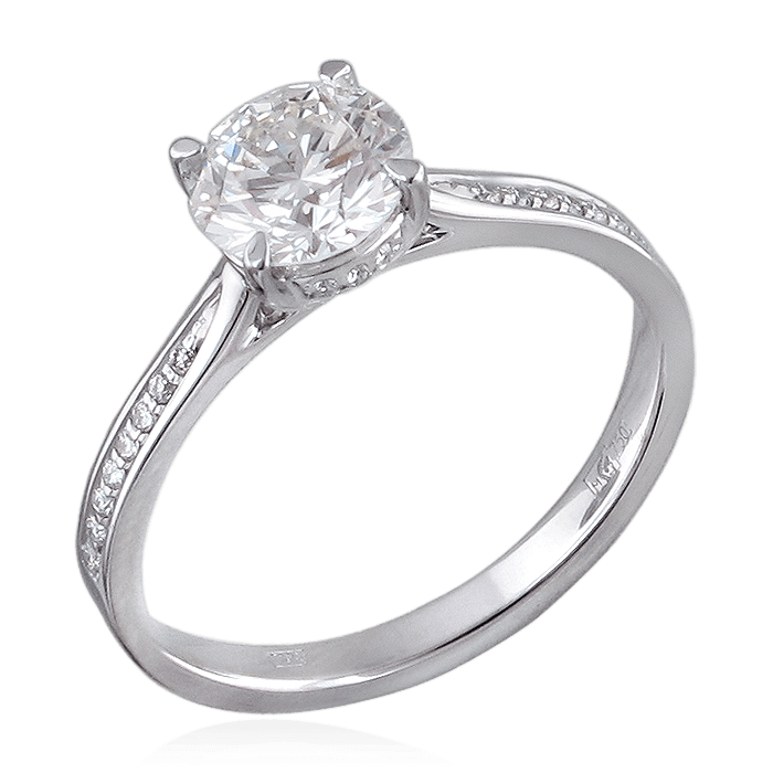 Кольцо с бриллиантами из белого золота 750, фото № 1