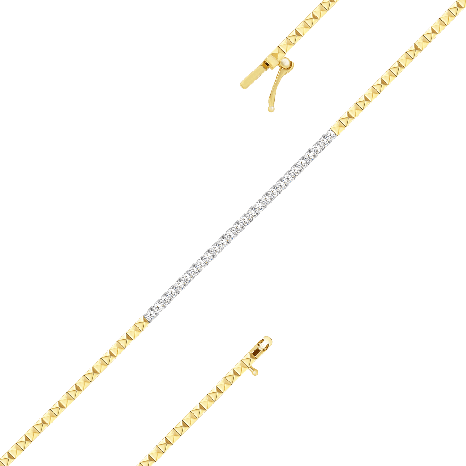Браслет с бриллиантами из желтого золота 585 пробы (арт. 104260)