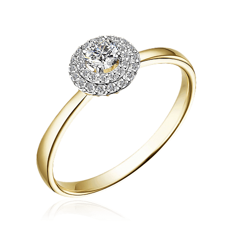Кольцо с бриллиантами из желтого золота 585 пробы (арт. 103662)