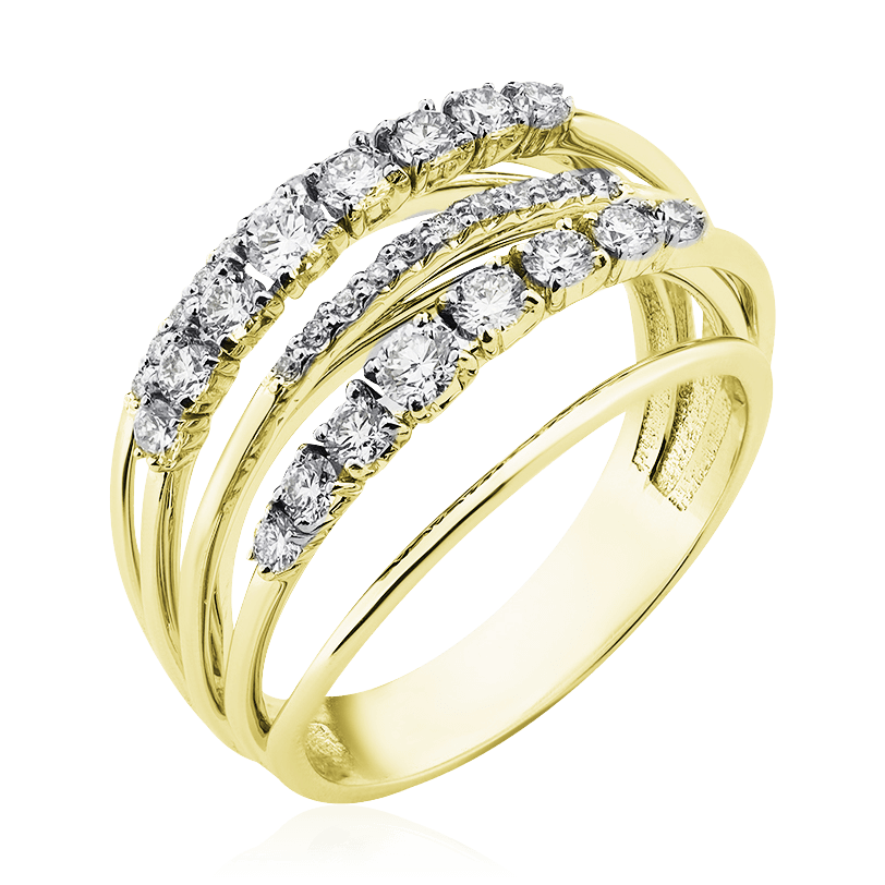 Кольцо с бриллиантами из желтого золота 585 (арт. 86810)