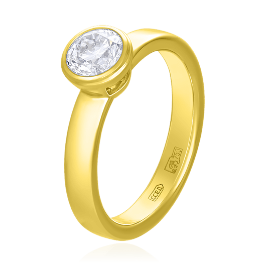 Кольцо с бриллиантами из желтого золота 750, фото № 1