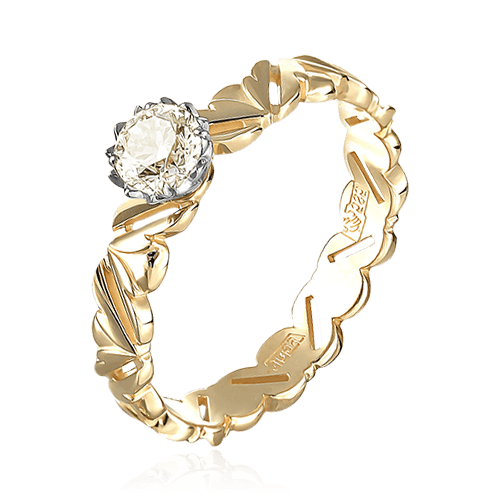 Кольцо с бриллиантами из желтого золота 585 (арт. 76831)