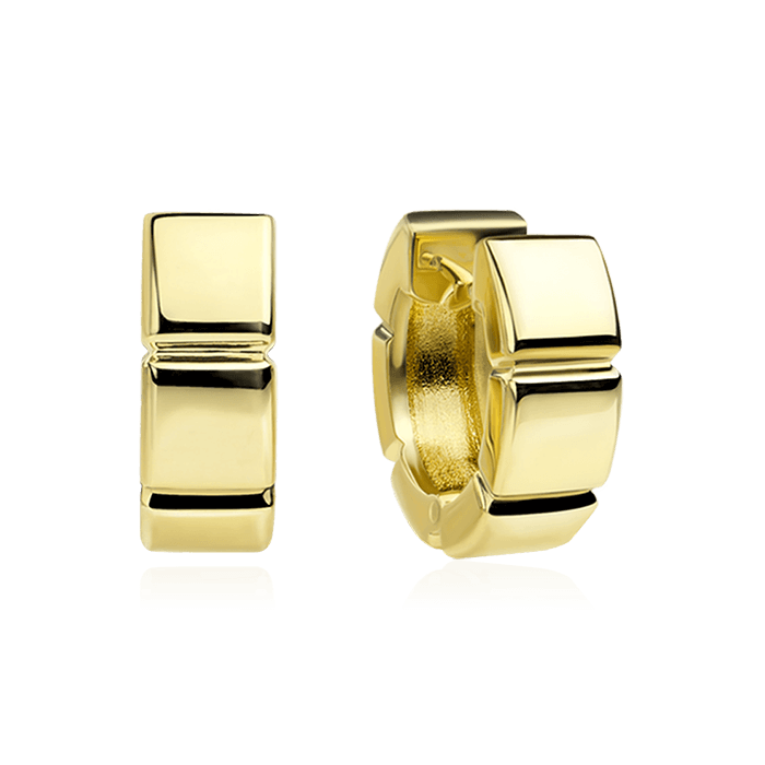 Объемные стильные серьги из желтого золота 585 пробы (арт. 44959, код2076-2) - купить с доставкой в Москве