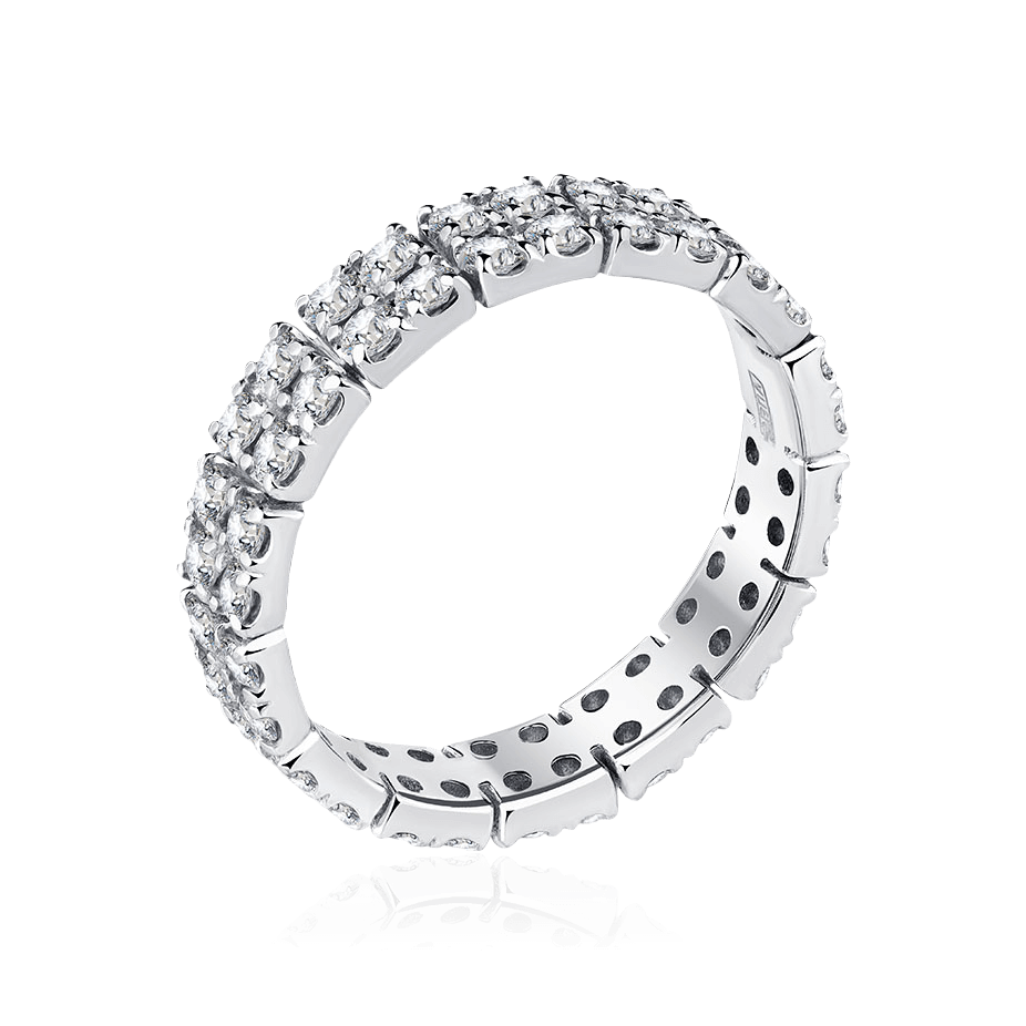 Кольцо с бриллиантами из белого золота 585 пробы (арт. 102803)