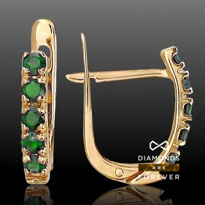 

Серьги с изумрудом из красного золота 585 пробы