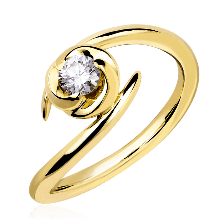 Кольцо с бриллиантами из желтого золота 585 (арт. 44538)
