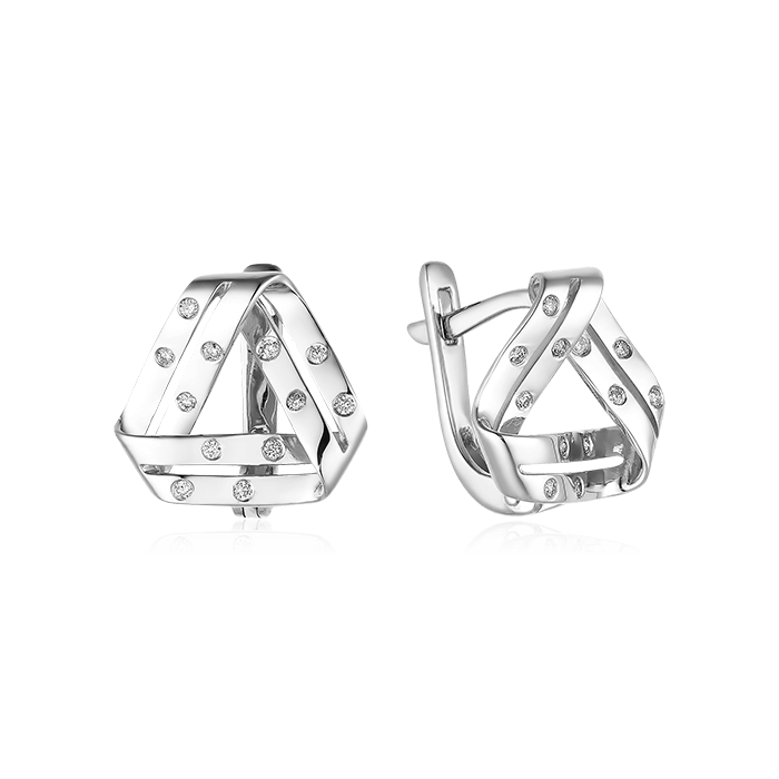 Серьги с бриллиантами из белого золота 585 пробы (арт. 79303)