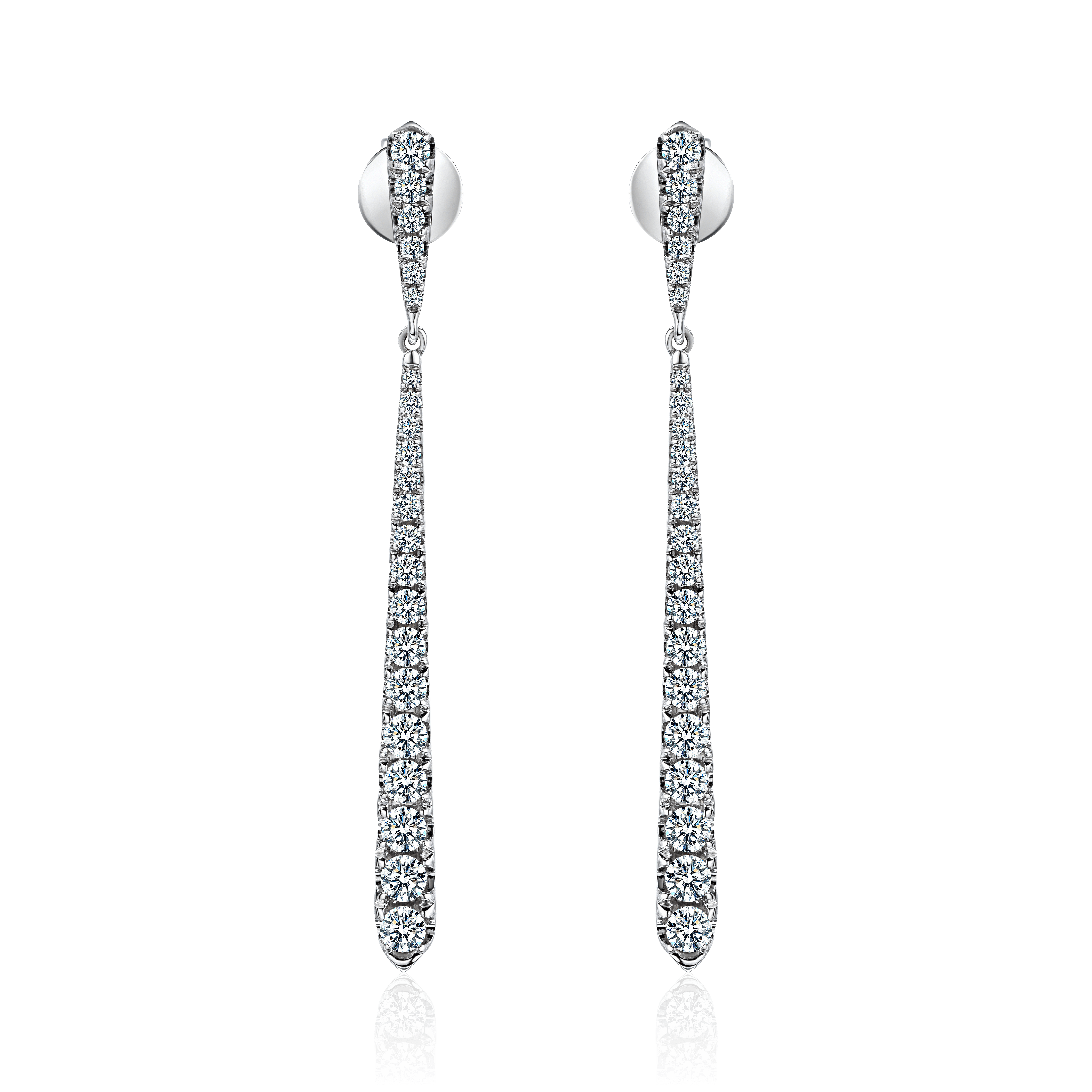 Серьги с бриллиантами из белого золота 585 пробы (арт. 109909)