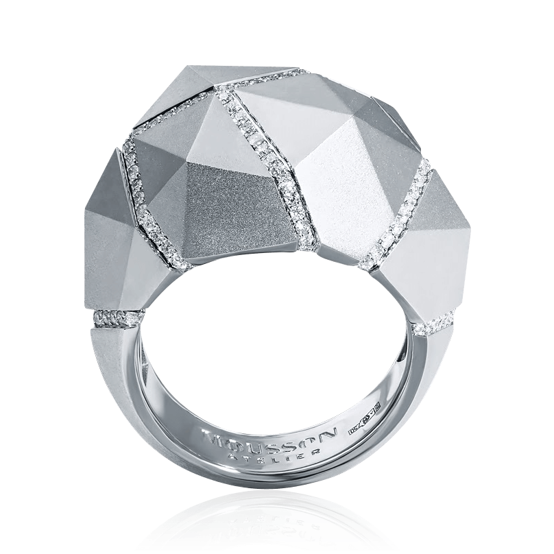 Кольцо с бриллиантами из белого золота 750 (арт. 89930)
