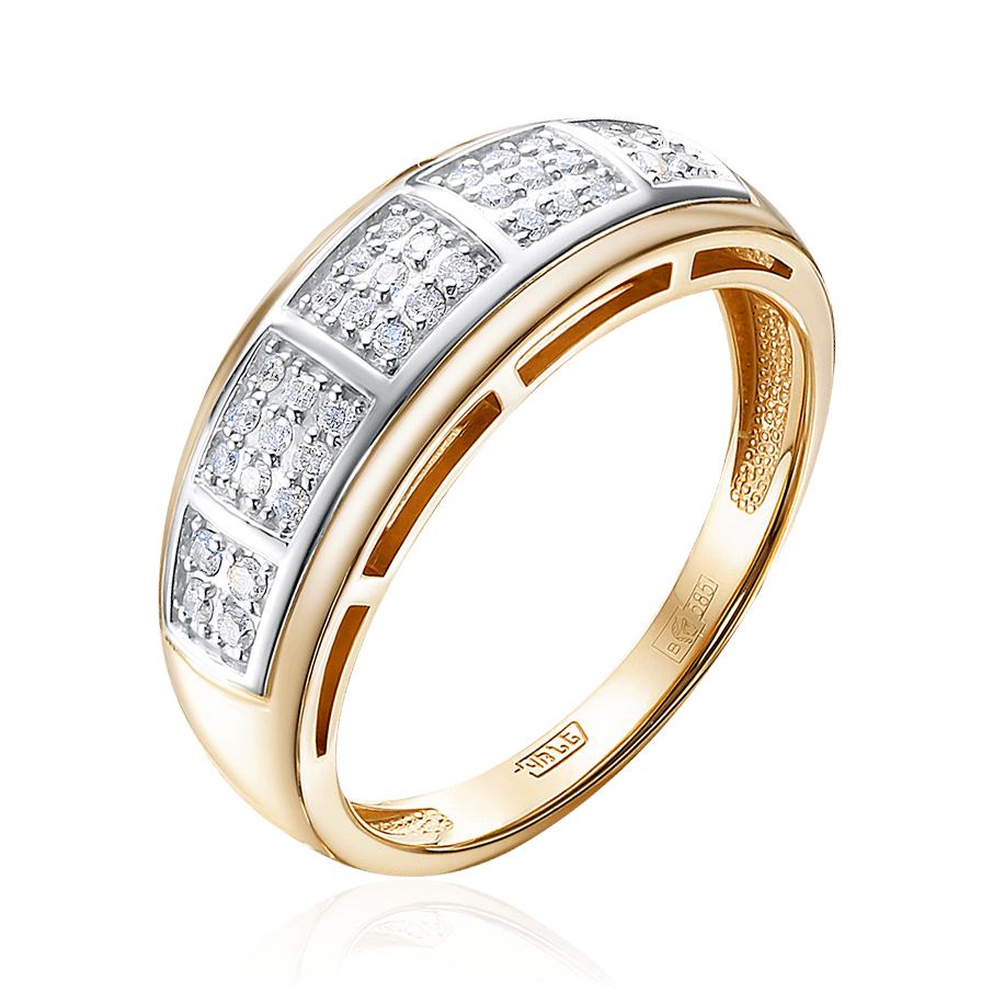 Кольцо с бриллиантами из комбинированного золота 585 (арт. 88991)