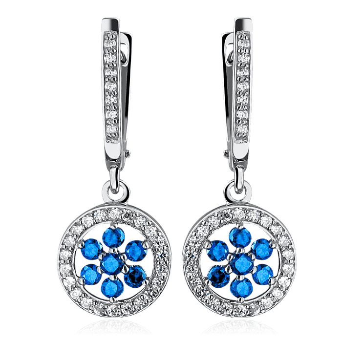 

Серьги с фианитами из серебра 925 пробы
