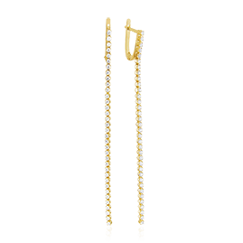 Серьги с бриллиантами из желтого золота 750 пробы (арт. 39476)