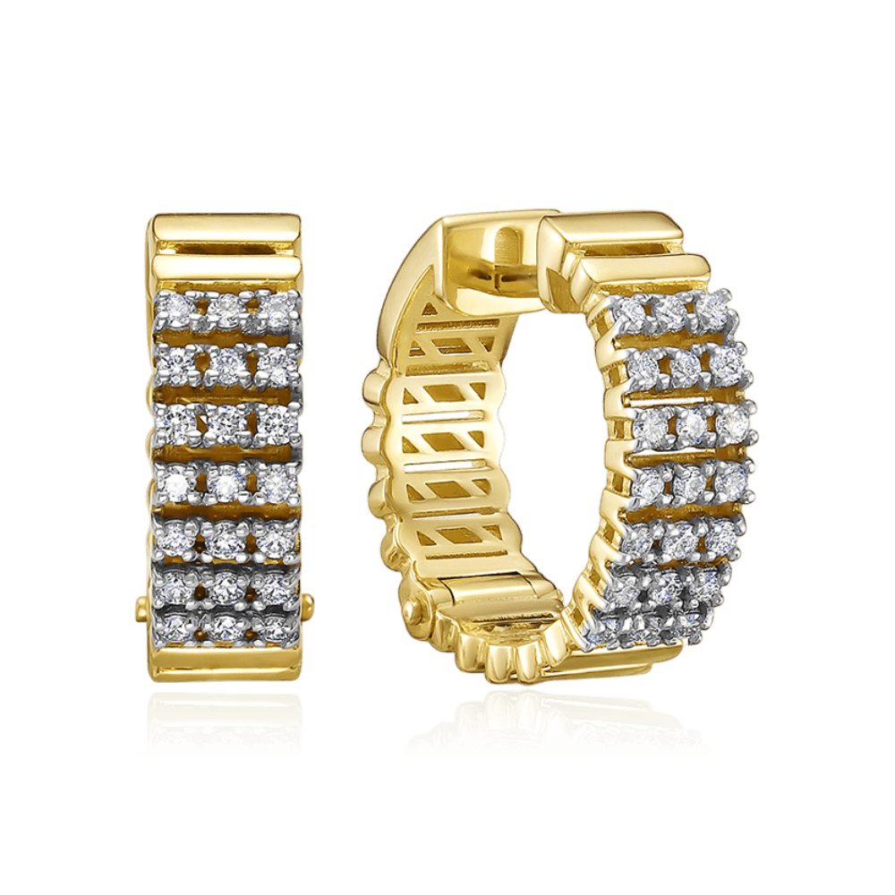 Серьги с бриллиантами из желтого золота 585 пробы (арт. 134625)