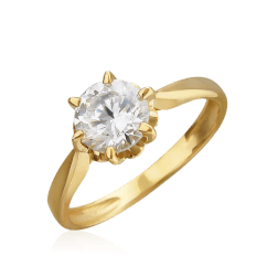 Кольцо с фианитами из желтого золота 585 пробы (арт. 40163)