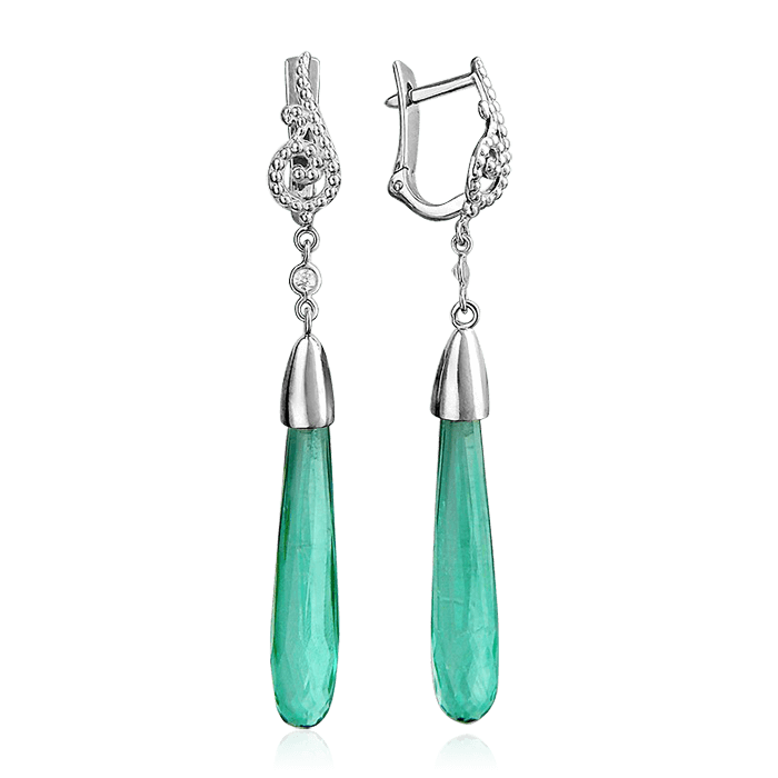 

Серьги с фианитами из серебра 925 пробы