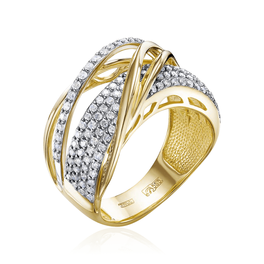 Кольцо с бриллиантами из комбинированного золота 585 пробы (арт. 96155)