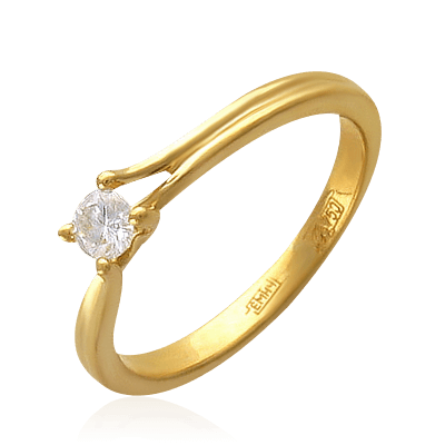 Кольцо с бриллиантами из желтого золота 750 (арт. 16202)
