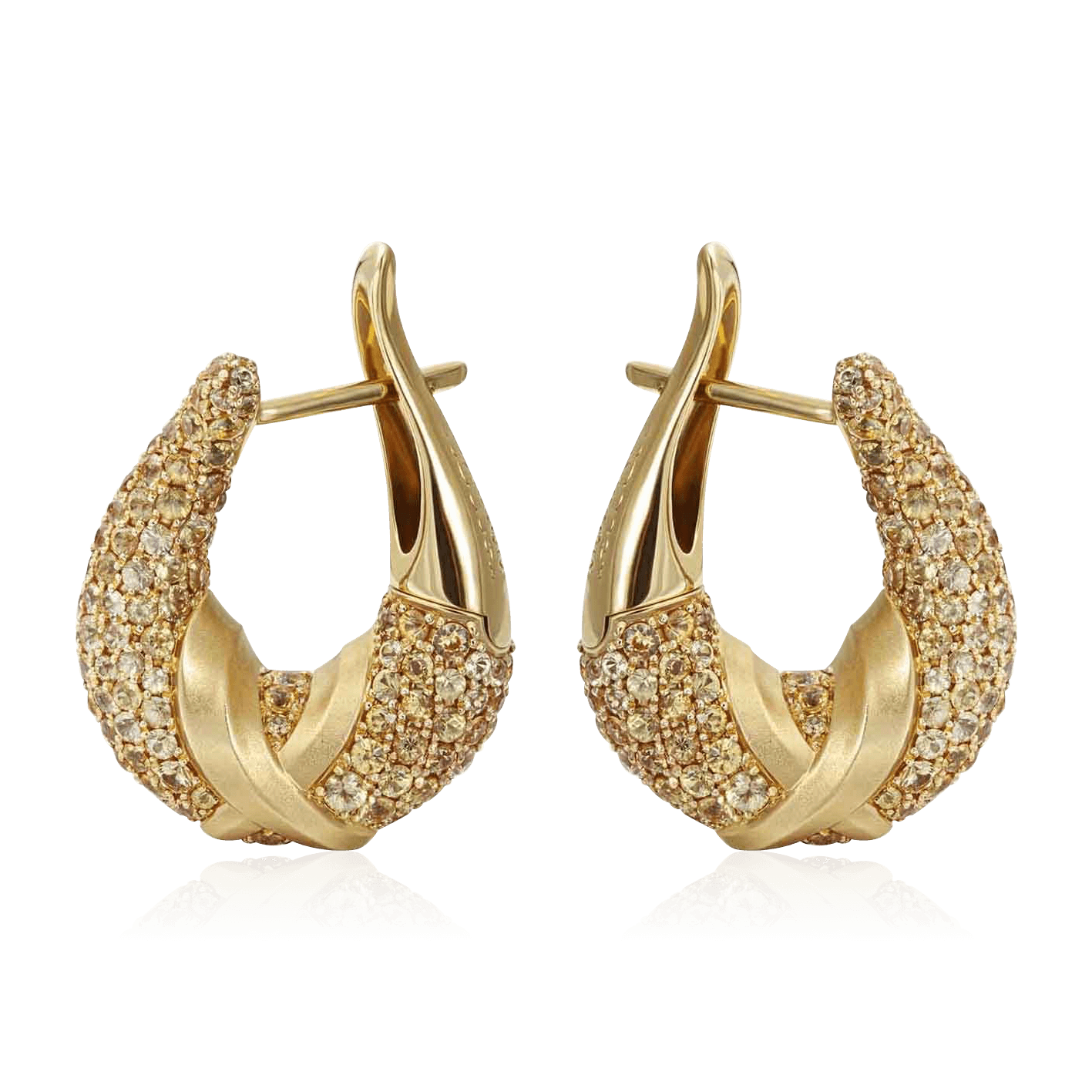 Серьги с сапфиром из желтого золота 750 пробы (арт. 124237)