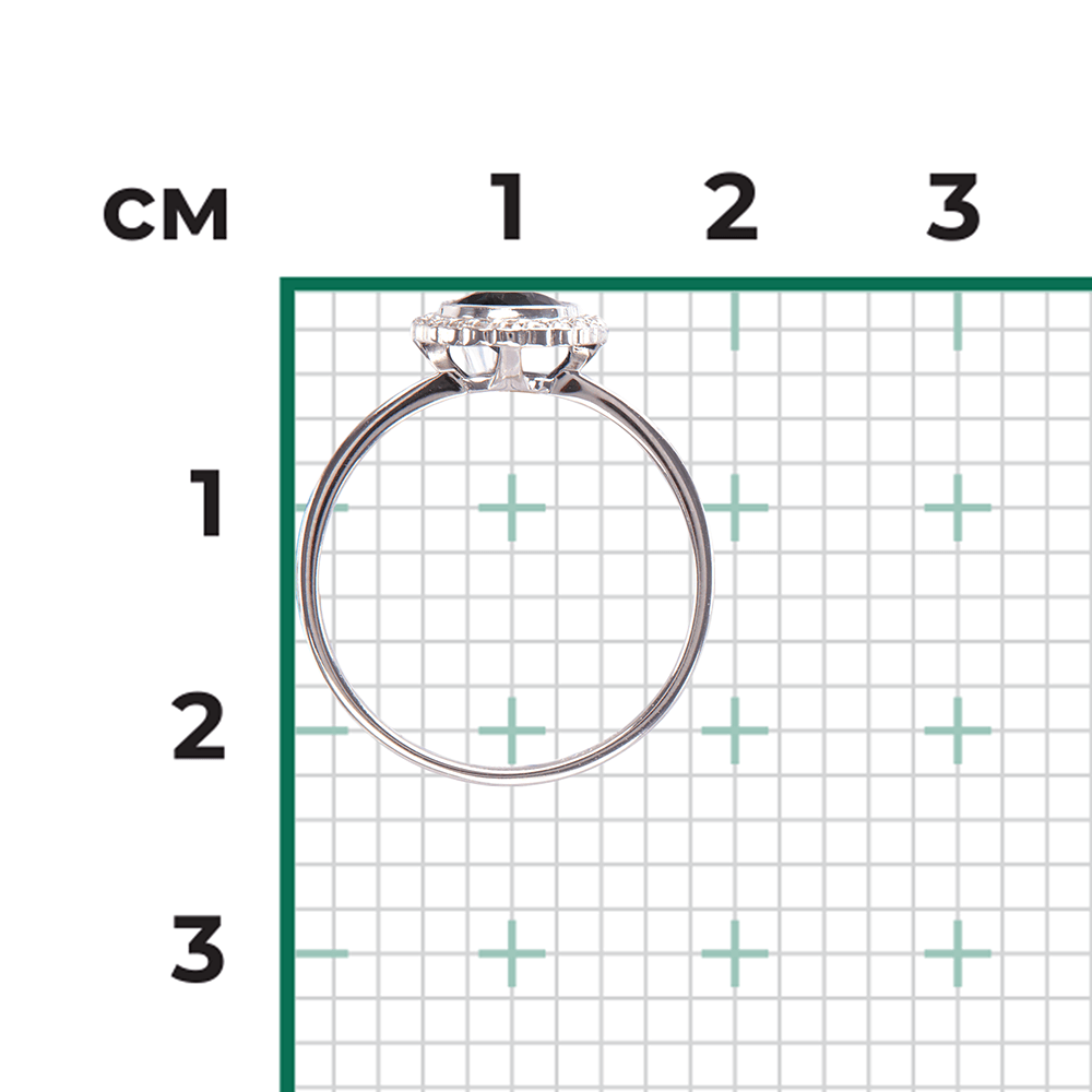 Кольцо с сапфиром, бриллиантами из белого золота 585 пробы, фото № 3