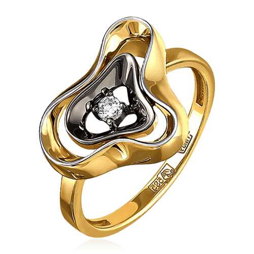 Кольцо с 1 бриллиантом из желтого золота 585 (арт. 79800)