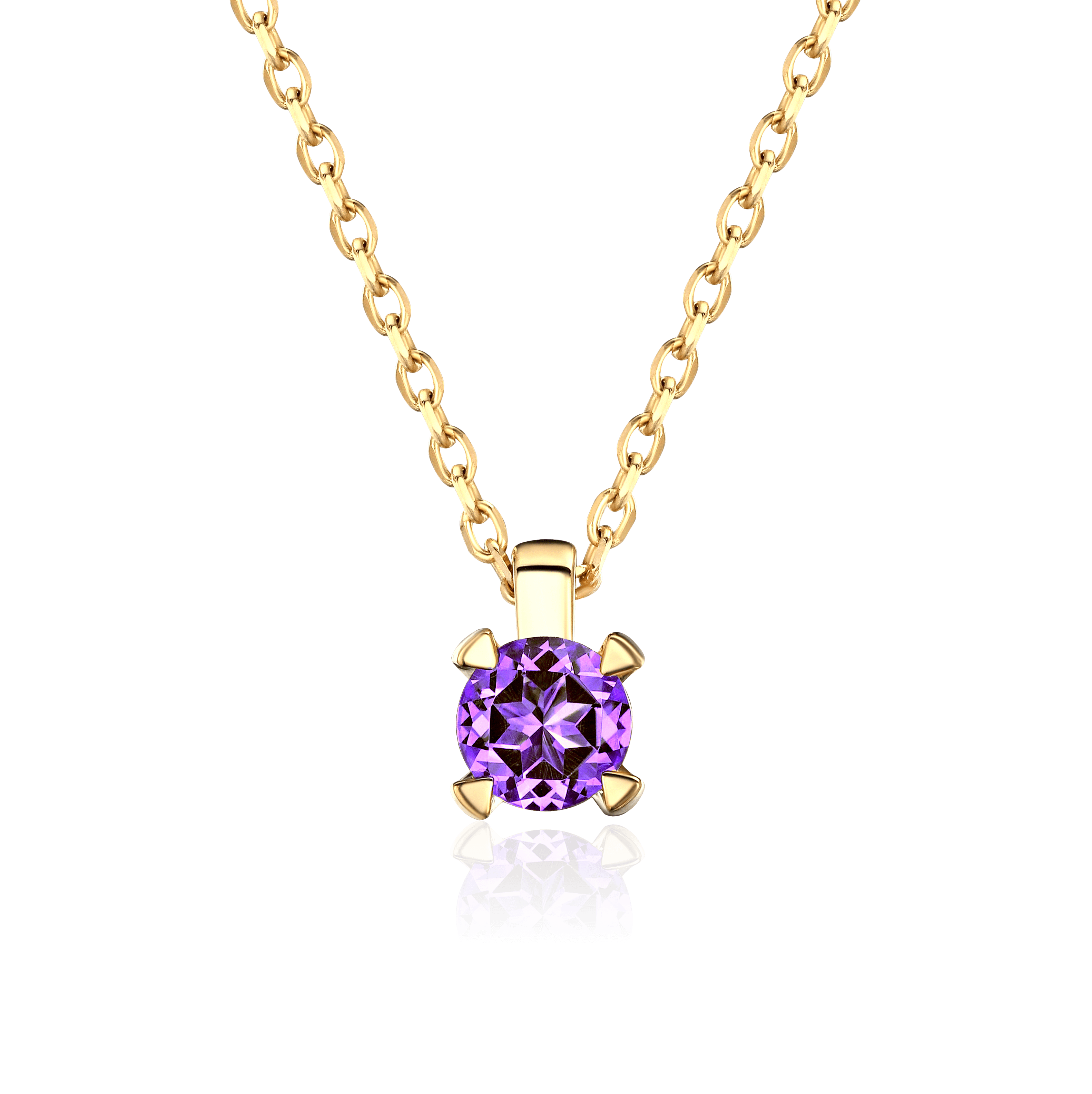 Колье с аметистом из желтого золота 585 пробы (арт. 119098)