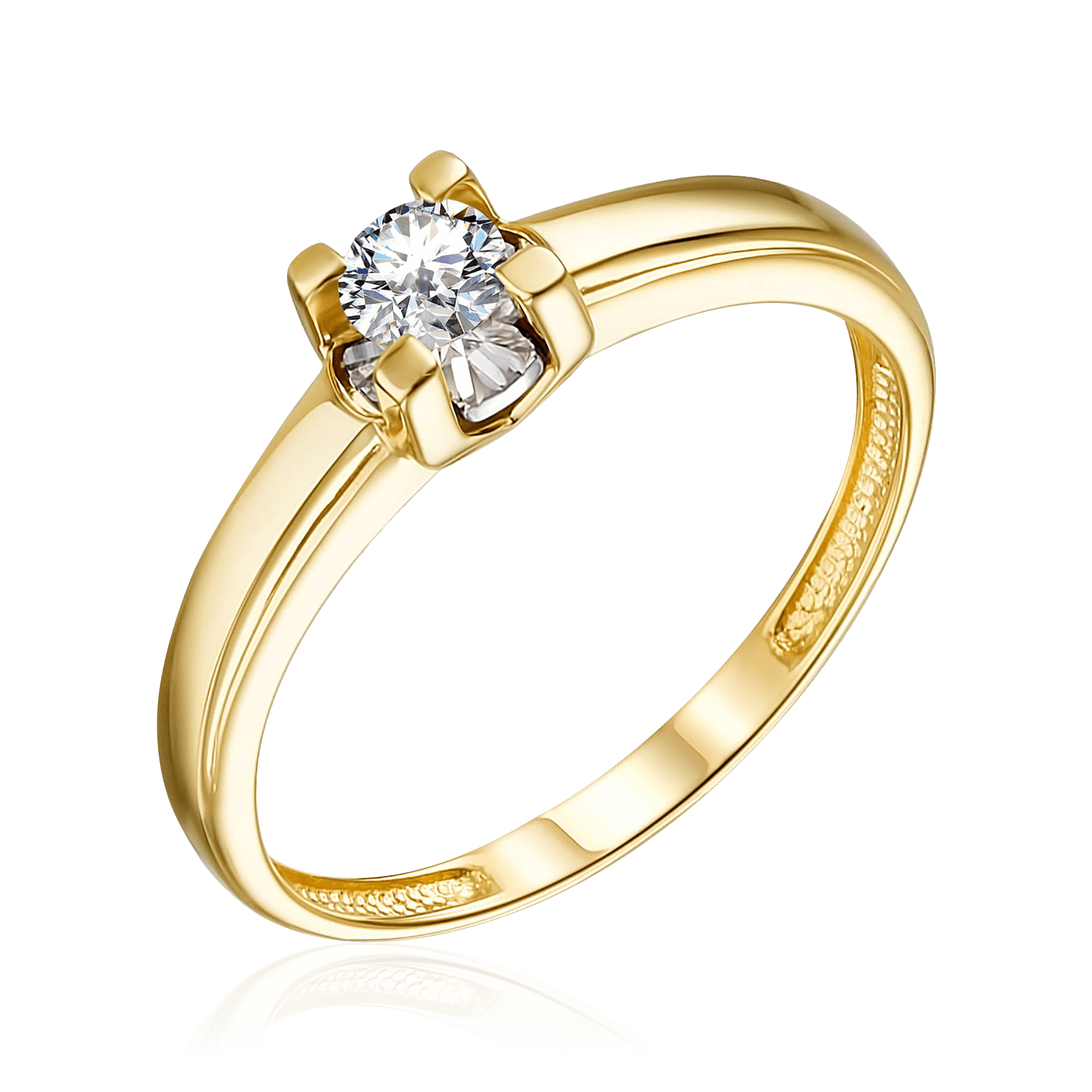 Кольцо с бриллиантами из желтого золота 585 пробы (арт. 94121)