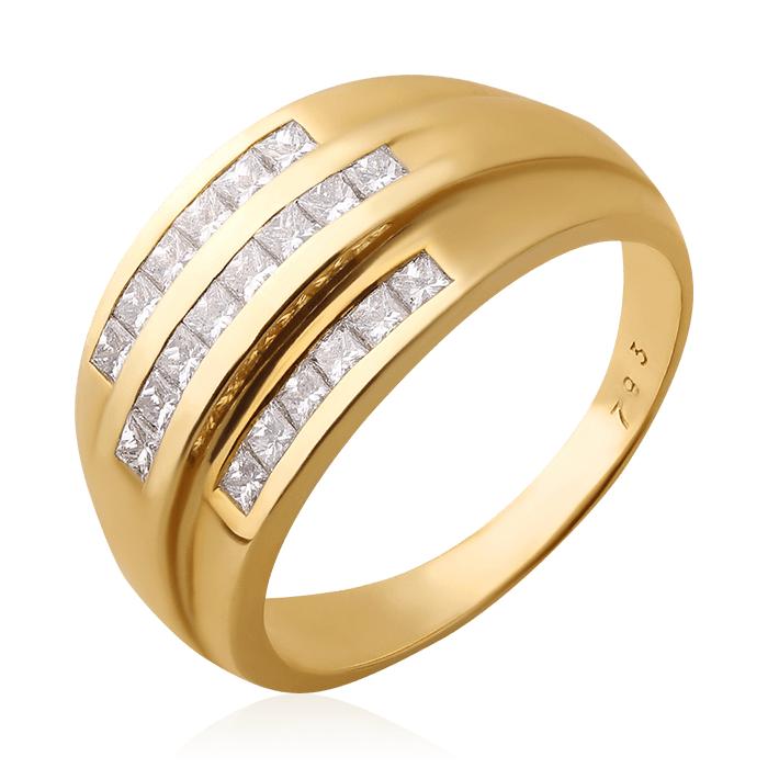 Кольцо с бриллиантами из желтого золота 750 (арт. 75612)