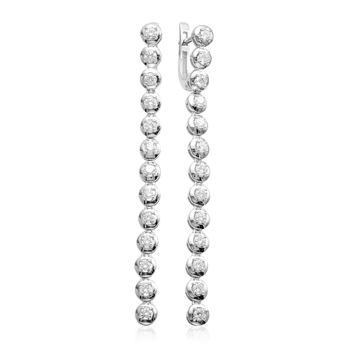 Серьги с бриллиантами из белого золота 585 пробы (арт. 53292)