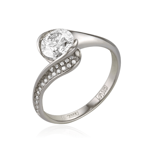 Кольцо с бриллиантами из белого золота 585 (арт. 59514)