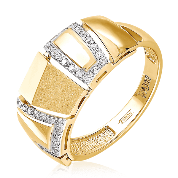 Кольцо с бриллиантами из желтого золота 585 (арт. 52232)