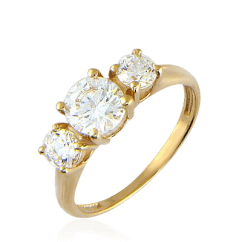 Кольцо с фианитами из красного золота 585 пробы (арт. 39846)
