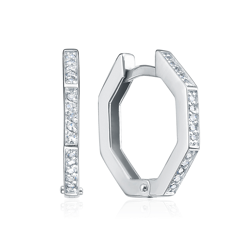 Серьги с бриллиантами из белого золота 585 пробы (арт. 125594)