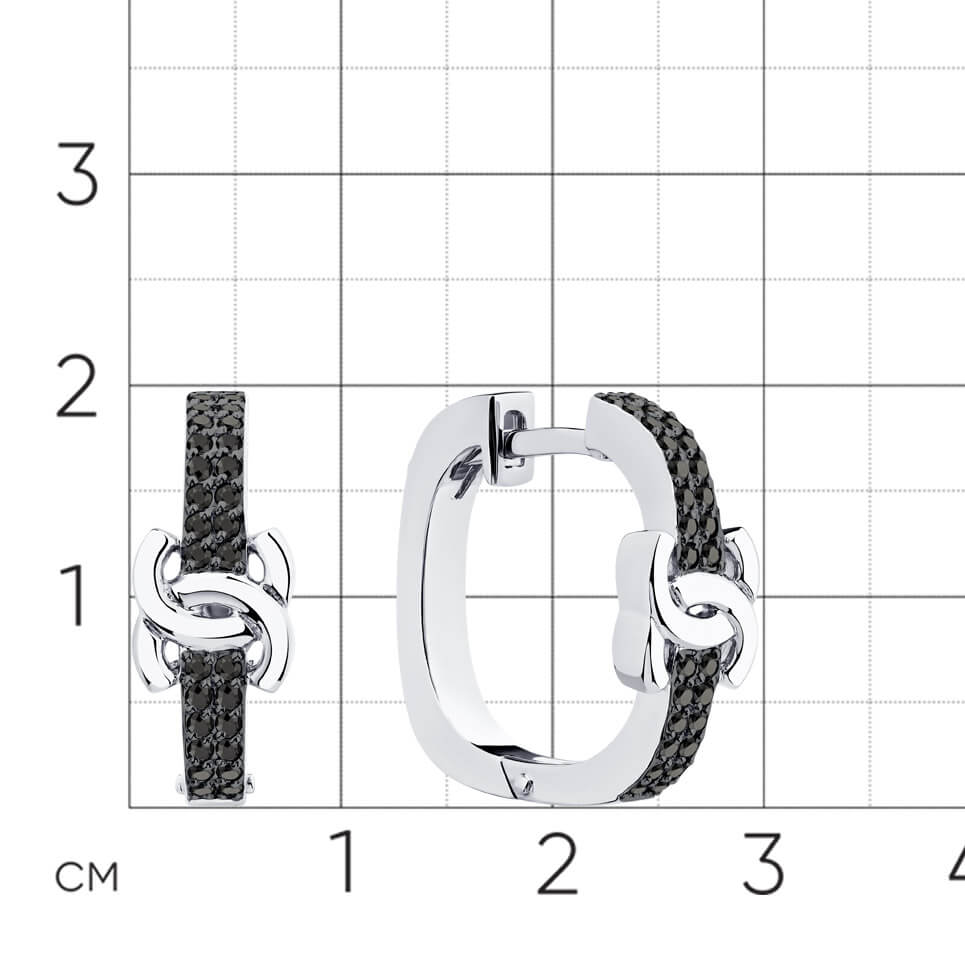 Серьги с монограммой Chanel с бриллиантами из белого золота 585 пробы, фото № 2