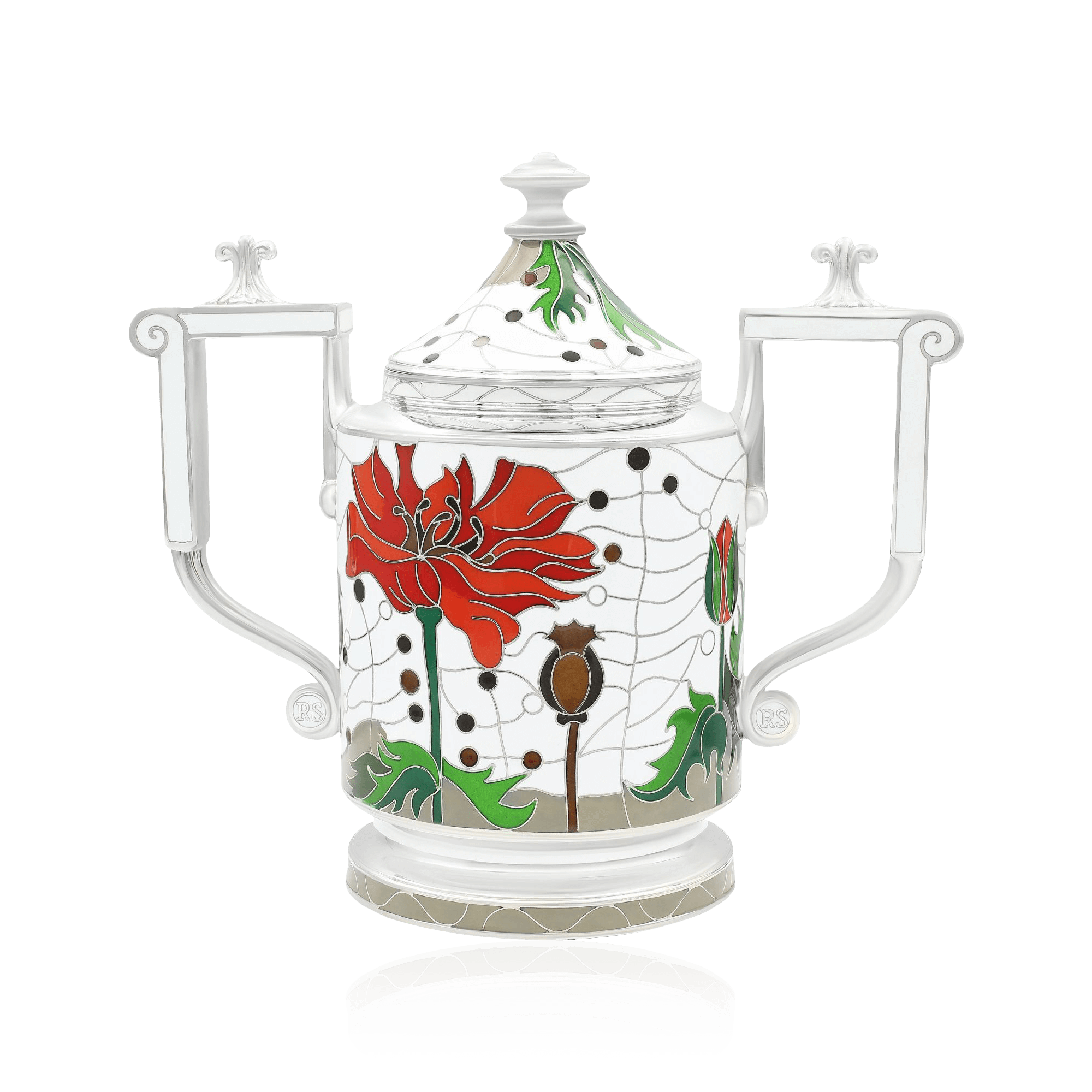 Сахарница Маки из серебра 925 пробы (арт. 105918)