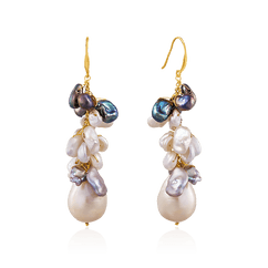 Серьги с жемчугом из серебра 925 пробы (арт. 50937)