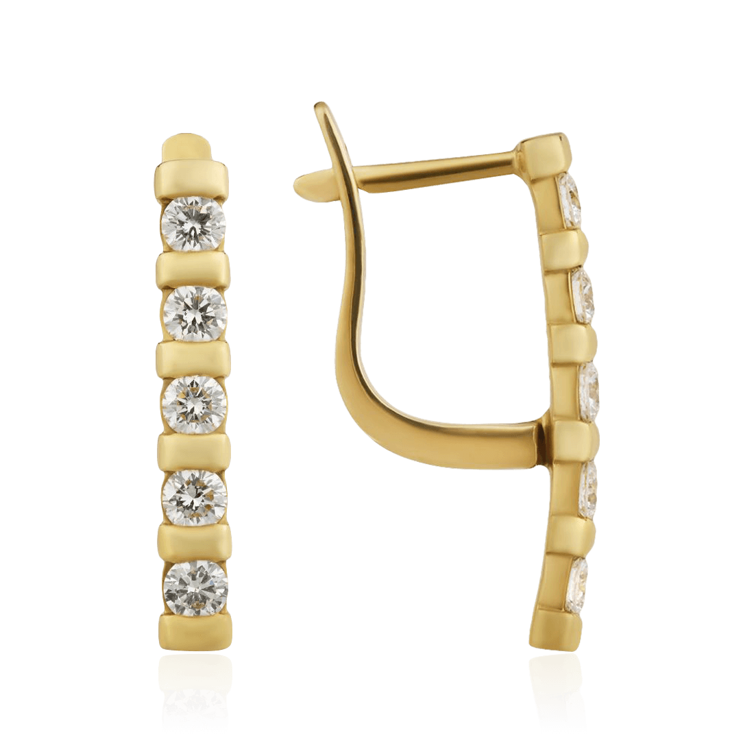 Серьги с бриллиантами из желтого золота 750 пробы (арт. 99583)