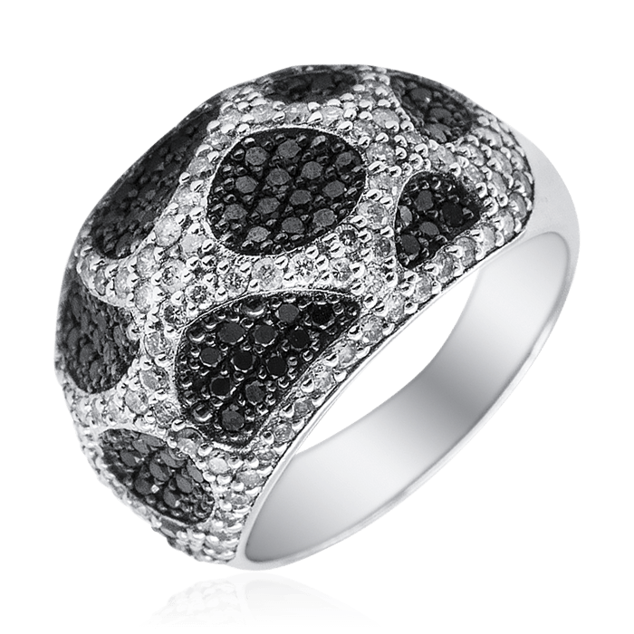 Кольцо с бриллиантами из белого золота 585 (арт. 70210)