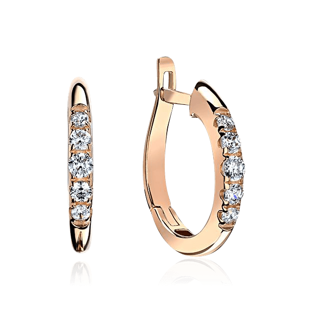 Серьги с бриллиантами из красного золота 585 пробы (арт. 118957)