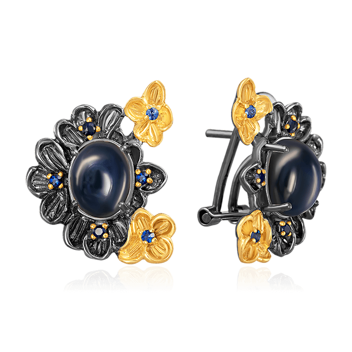 

Серьги с сапфиром из серебра 925 пробы