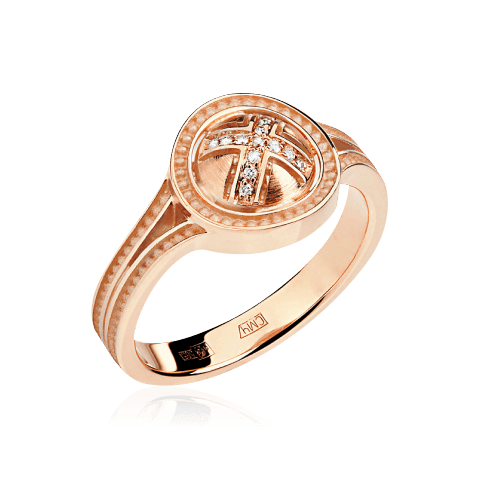 Кольцо с бриллиантами из красного золота 585 (арт. 65851)