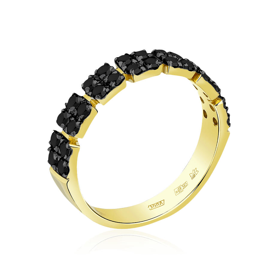 Кольцо с бриллиантами из желтого золота 585 пробы (арт. 103313)