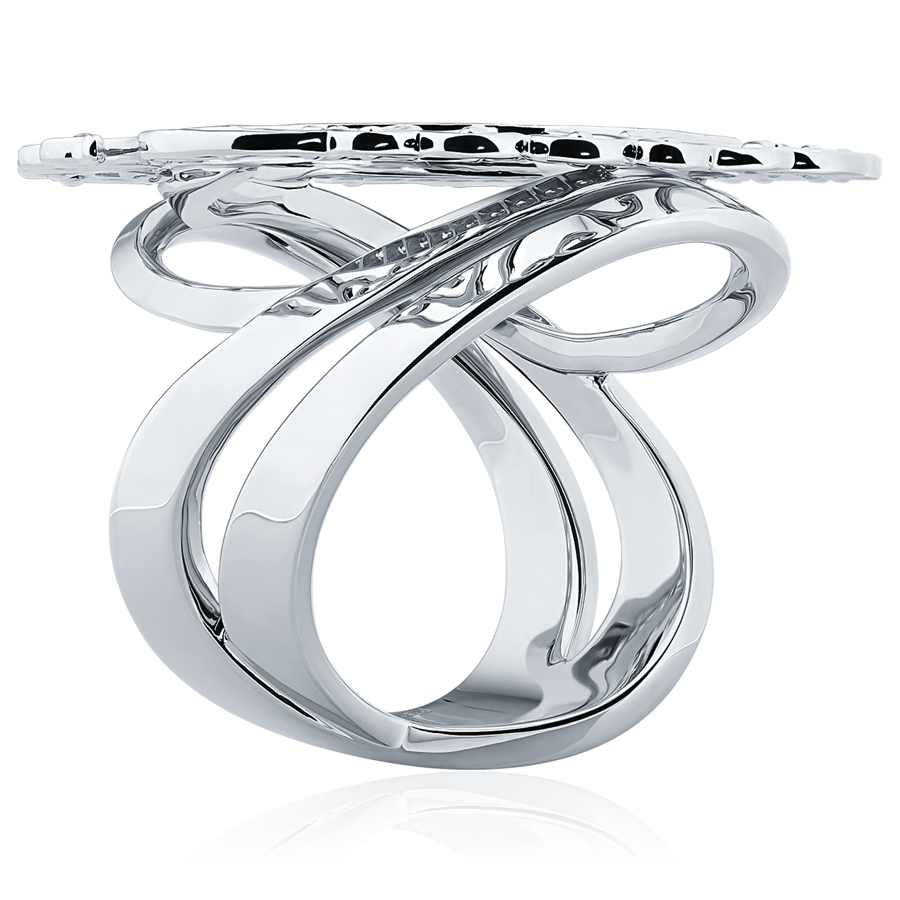 Кольцо с бриллиантами из белого золота 585, фото № 4