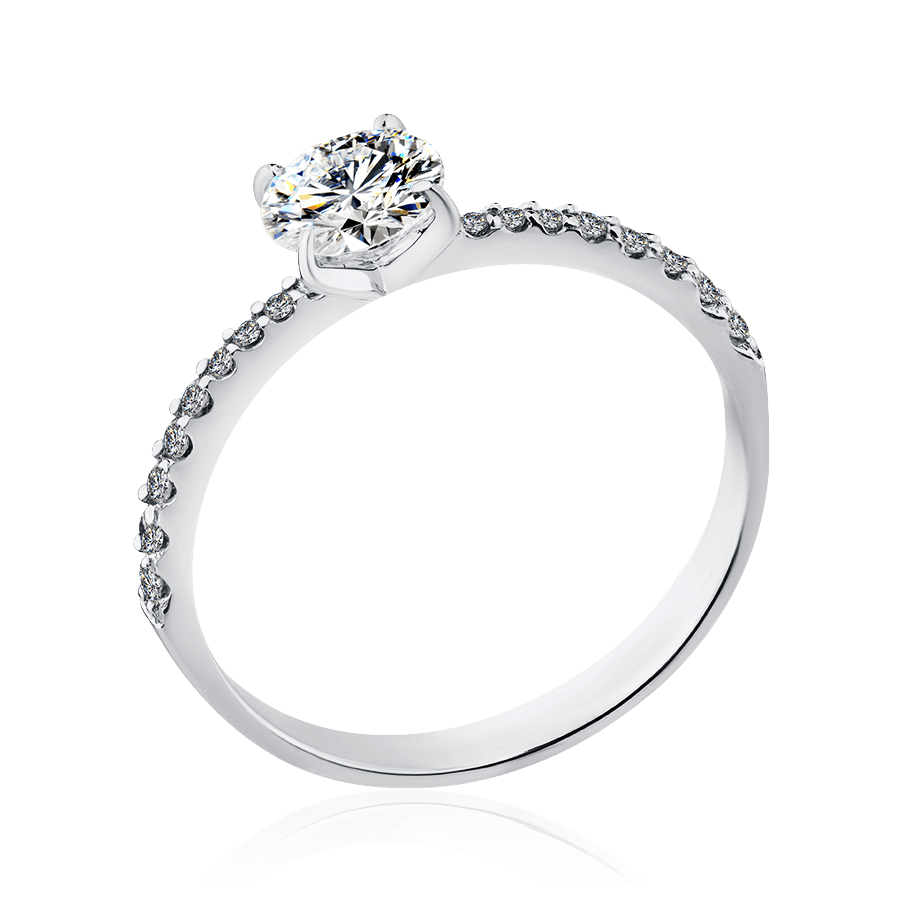 Кольцо с бриллиантами из белого золота 585 (арт. 86802)