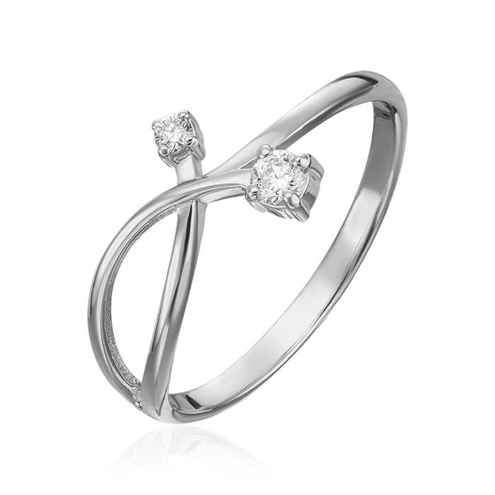 Кольцо с бриллиантами из белого золота 585 (арт. 73155)